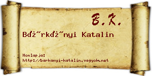 Bárkányi Katalin névjegykártya